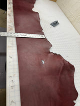 Partial Side - Burgundy W&C English Bridle Strap Weight