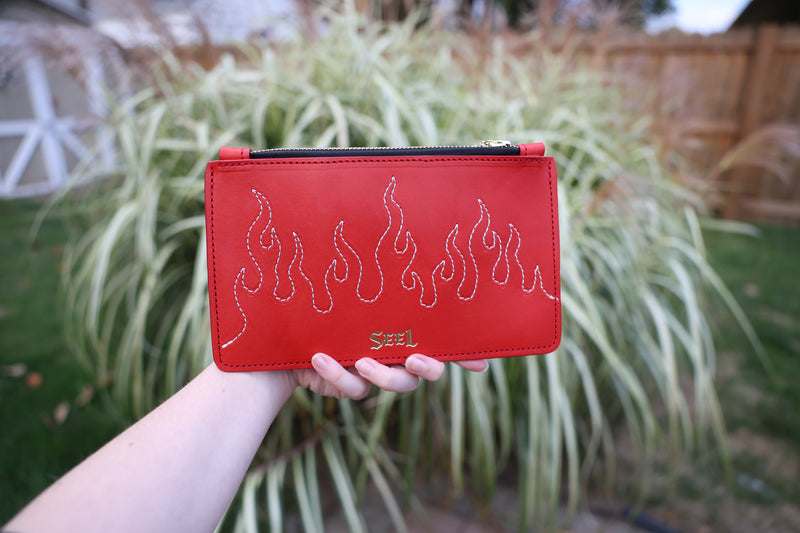 WHITE FLAME POUCH - Cherry & Brass