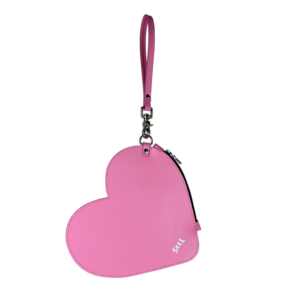 (RTS) HEARTBREAKER CLUTCH - Pink & Nickel