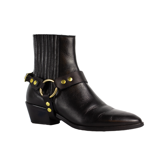 ARES BOOT HARNESS - Black & Brass