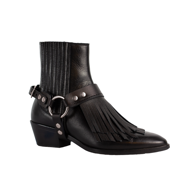 MEDUSA BOOT HARNESS - Black & Nickel