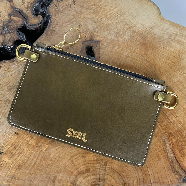 CLASSIC POUCH - Olive & Brass